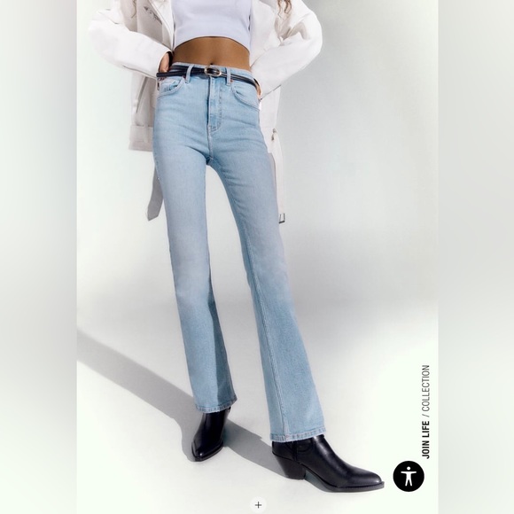 Zara Flare Fit light blue jeans, size 6 US - Picture 2 of 8